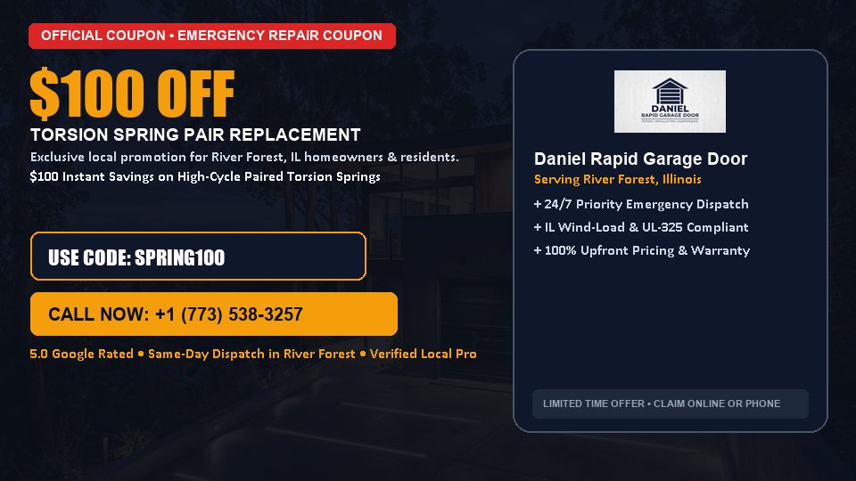 Daniel Rapid Garage Door $100 OFF Dual Torsion Spring Replacement in River Forest, IL