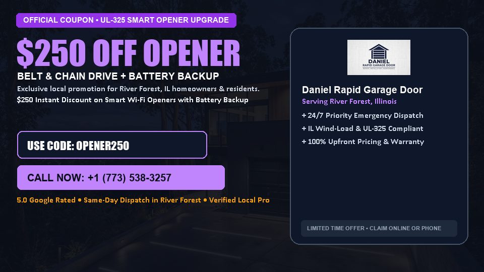 Daniel Rapid Garage Door $250 OFF Premium LiftMaster Opener Installation