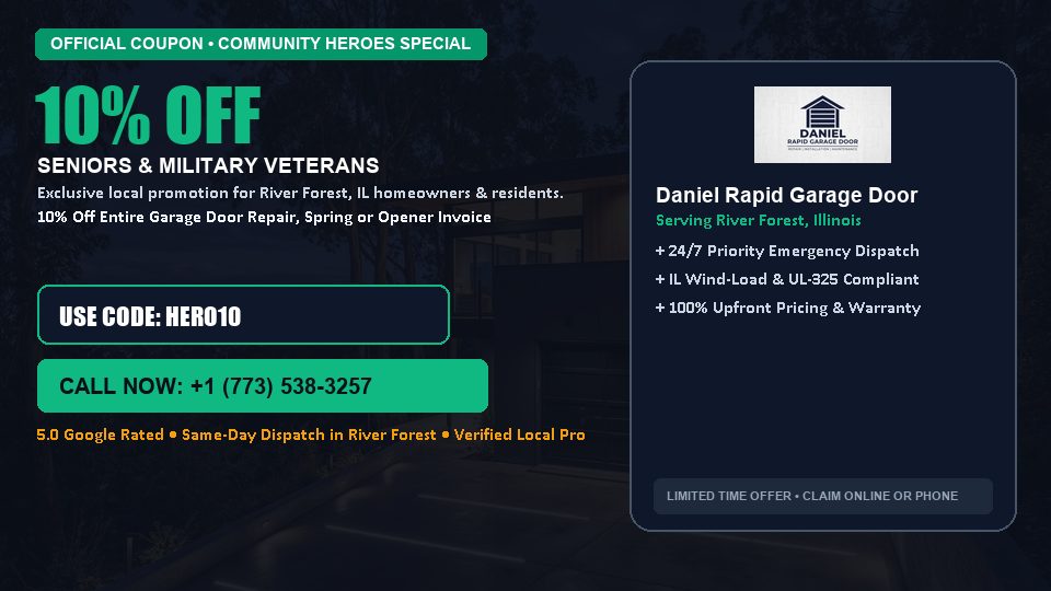 Daniel Rapid Garage Door 10% OFF Seniors & Military Veterans
